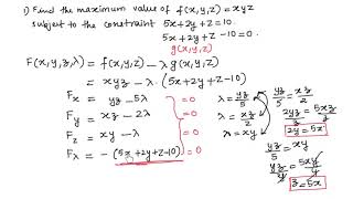Math 42 6.5 Constrained Optimization Lagrange Multipliers