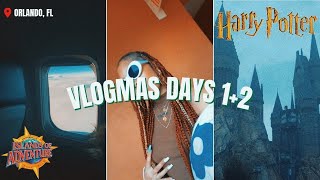 Flights, Universal Studios, and Hogwarts⚡️ | VLOGMAS DAYS 1+2🎄