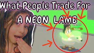 What People Trade For A NEON LAMB! IN ADOPT ME RICH SERVER | ADOPT ME!