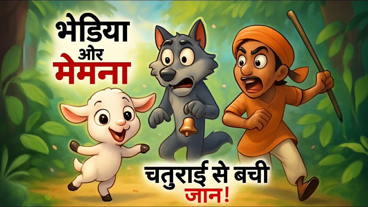 Smart Lamb vs Clever Wolf 🐺 | Hindi Moral Story for Kids