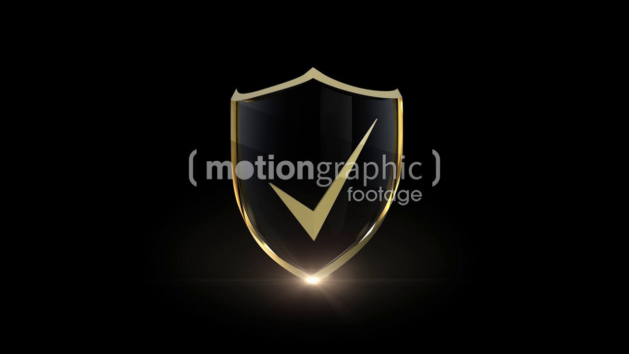 3D Protection Shield Icon Gold Loop - Motion Graphic - YouTube