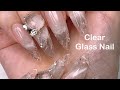 【Clear Glass Nail icey crack】夏にピッタリ！氷のようなガラスネイル♡やってみたかったやつ❣️