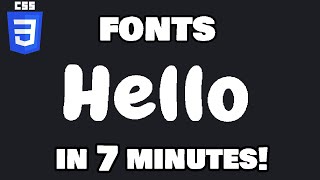 Learn Css Fonts In 7 Minutes! 🔤