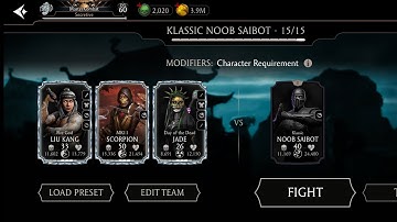 Boss Klassic NOOB SAIBOT challenge Fight + Rewards ☠️ Mortal Kombat Mobile Gameplay