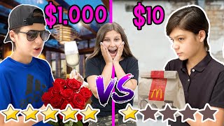 Rich date $1000 vs poor date $10 - Mimi Locks and Mystery Twins