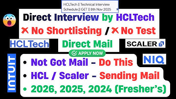 🔥Intuit, NIQ Mega Hiring | Direct Test Hiring 2025 | 2025 Batch Hiring OFF Campus | hire me plz