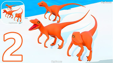 Dino Party - Gameplay Walkthrough Part 2 Dino Run Merge Evolution (Android, iOS)