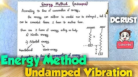 Energy Method for undamped free vibration | DCRUST