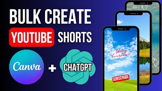 Bulk Create YOUTUBE SHORTS Using CHATGPT, CANVA &amp; GOOGLE SHEETS (Canva PRO Feature)