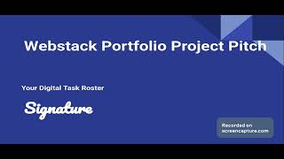 Web-stack portfolio project pitch