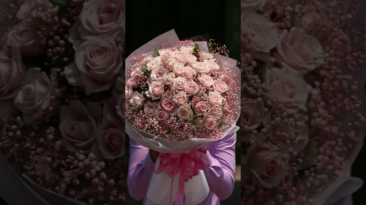 Pink Rose Bouquet Pinkroses Birthdayflowers Floristhanoi Hanoiflorist Hanoiflowers