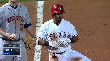 HOU@TEX: Odor knocks in three with triple in the 3rd