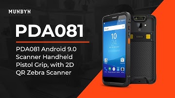 MUNBYN PDA081 Android 9.0 Scanner Handheld Pistol Grip, with 2D QR Zebra Scanner