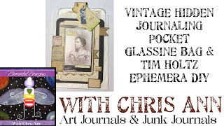 Vintage hidden journaling pocket glassine bag & Tim Holtz ephemera DIY