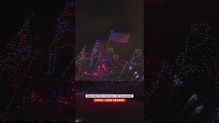 Famous painting of George Washington recreated using 1,000 drones #droneshow #fireworks #history