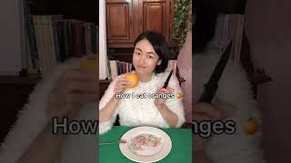 Secret: Using my way to eat oranges 🍊 is like drinking orange juice 😝 #orange  #fruit #eating