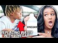 REPLACING MY BOYFRIEND WATER WITH VINEGAR PRANK!!!