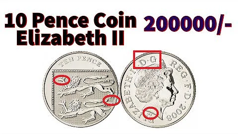 Rare British 10 Pence Coin : Elizabeth II Royal Sh...