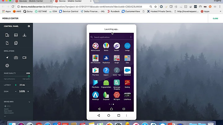 Micro Focus Mobile Center: Image simulation