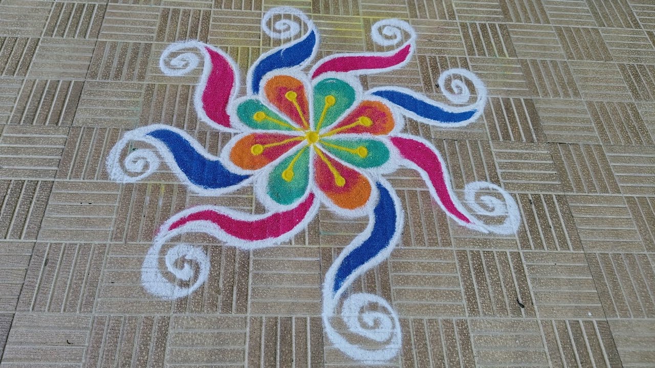 Simple kolam design for beginners| Daily kolam | குட்டி கோலங்கள்| Rangoli | Rangolibook 