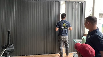 Cửa xếp lá thông minh tại funismart đủ bộ 3: Trong suốt, lá nhôm đặc và lỗ thoáng