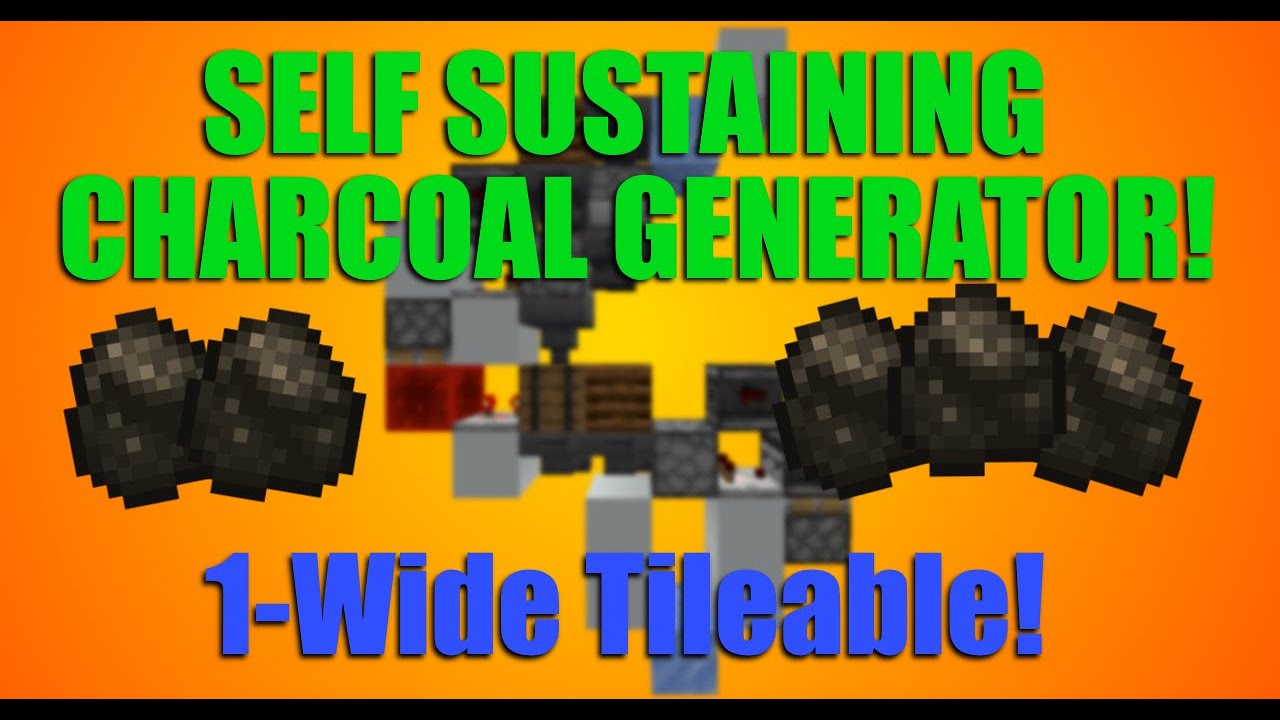 Minecraft 1 Wide Tileable Sustainable Charcoal Generator! YouTube