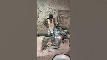 Stainless steel large thaal making process #handmade #skills #shorts