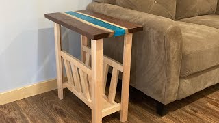 Walnut River Table with Book Rack!