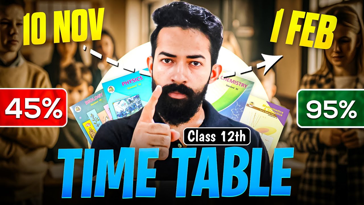Best Time Table for Class 12 HSC Board 2026 Students 📚 | Score 90+ with ...