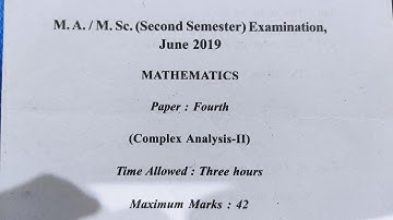 || Msc Maths || Complex Analysis-ii || Second Semester Previous Paper