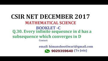 CSIR NET DEC-2017 CODE-C Q.30