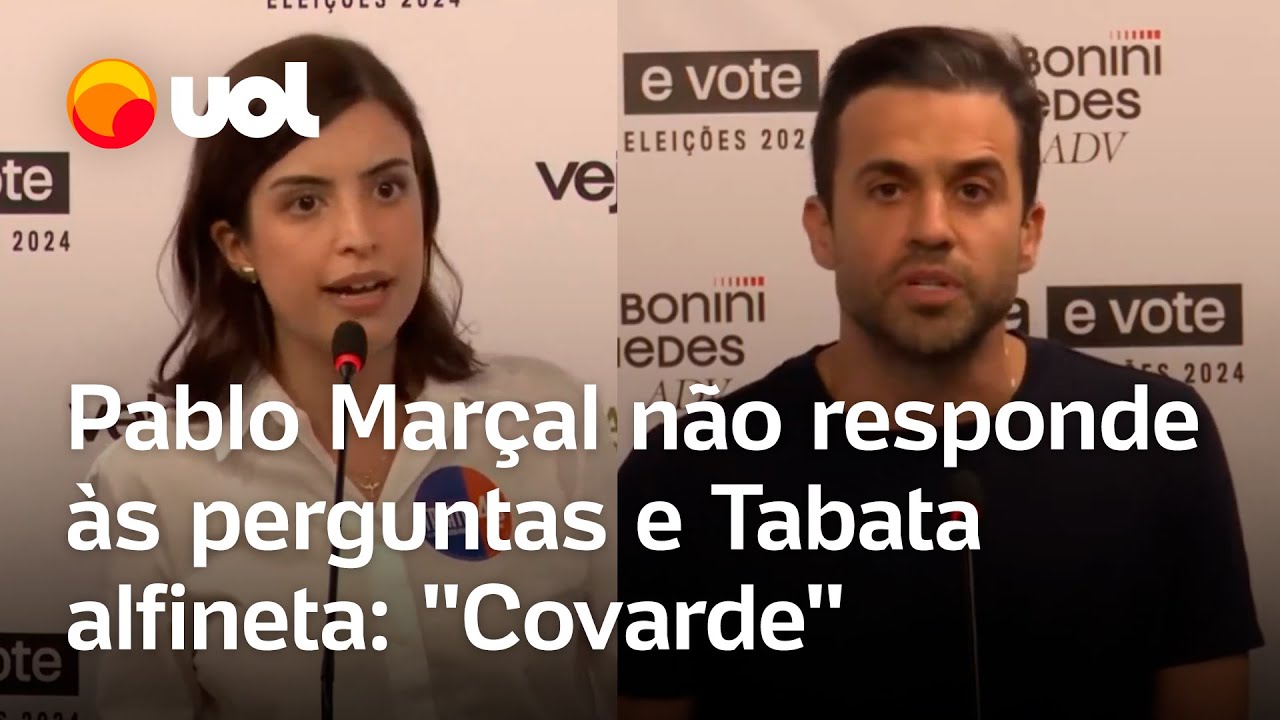 ⁣Pablo Marçal não responde perguntas em debate e Tabata alfineta: 'Não adianta vir e não partici