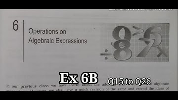 Operations on Algebraic Expressions Exercise 6B | Q15 to Q26 RS Aggarwal class 8 | Rajmith Study