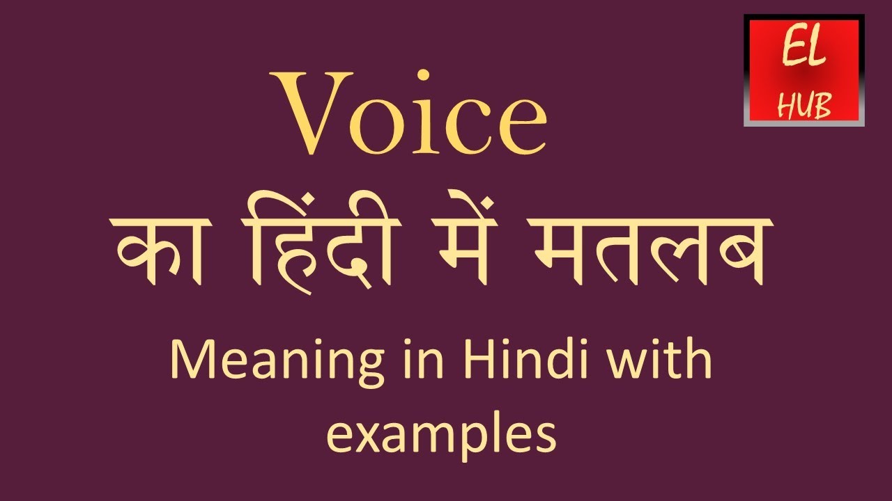 Voice Meaning In Hindi YouTube