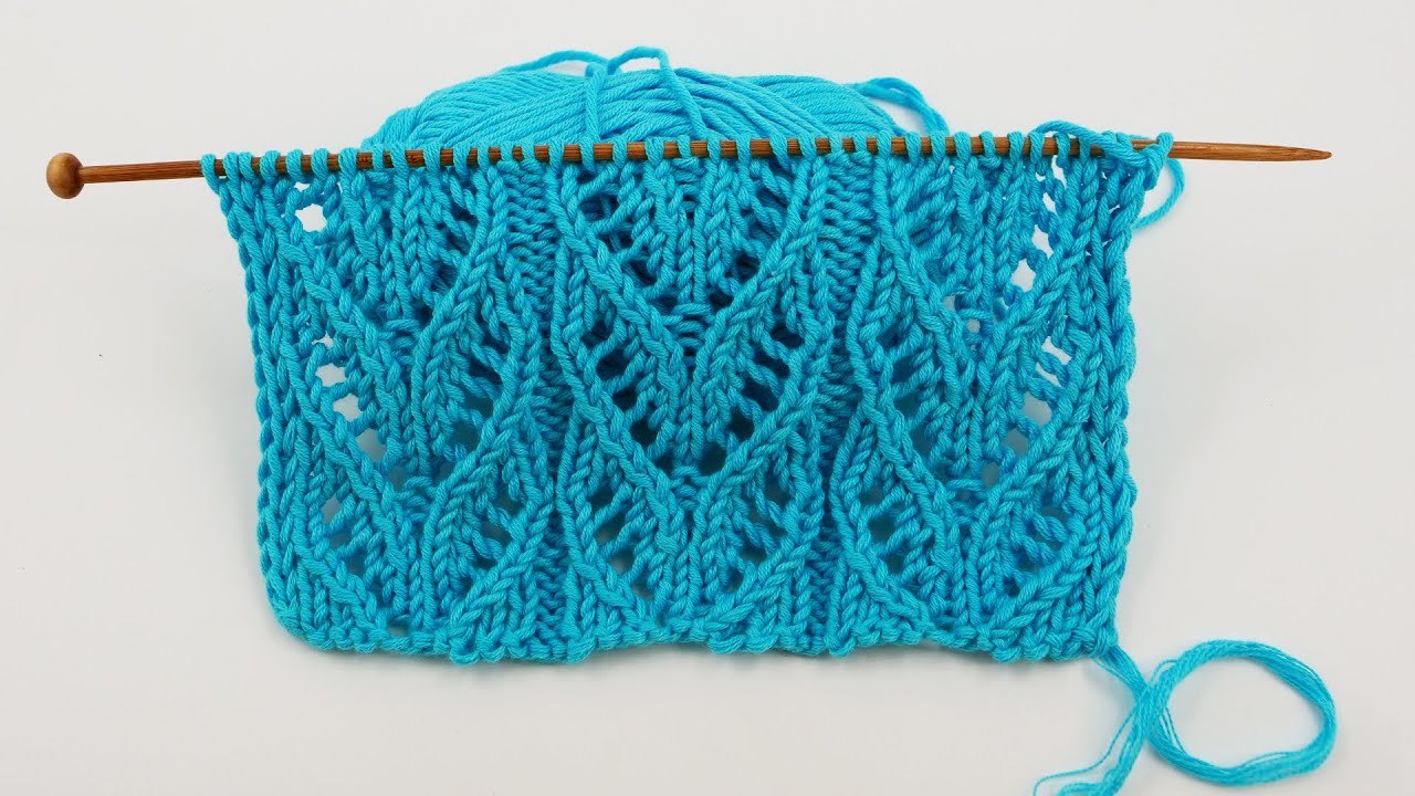 Ажурный узор спицами «Хищное сердце» 💙