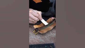 Making a briefcase leather handle. #leather  #leathercraft #craft