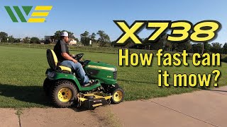 How fast can the John Deere X738 Mow an Acre?