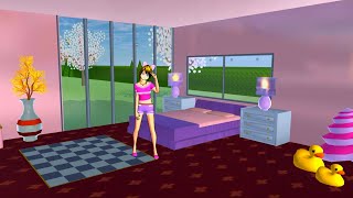 تصميم غرفة وردية _ sakura school simulator_ pink room design