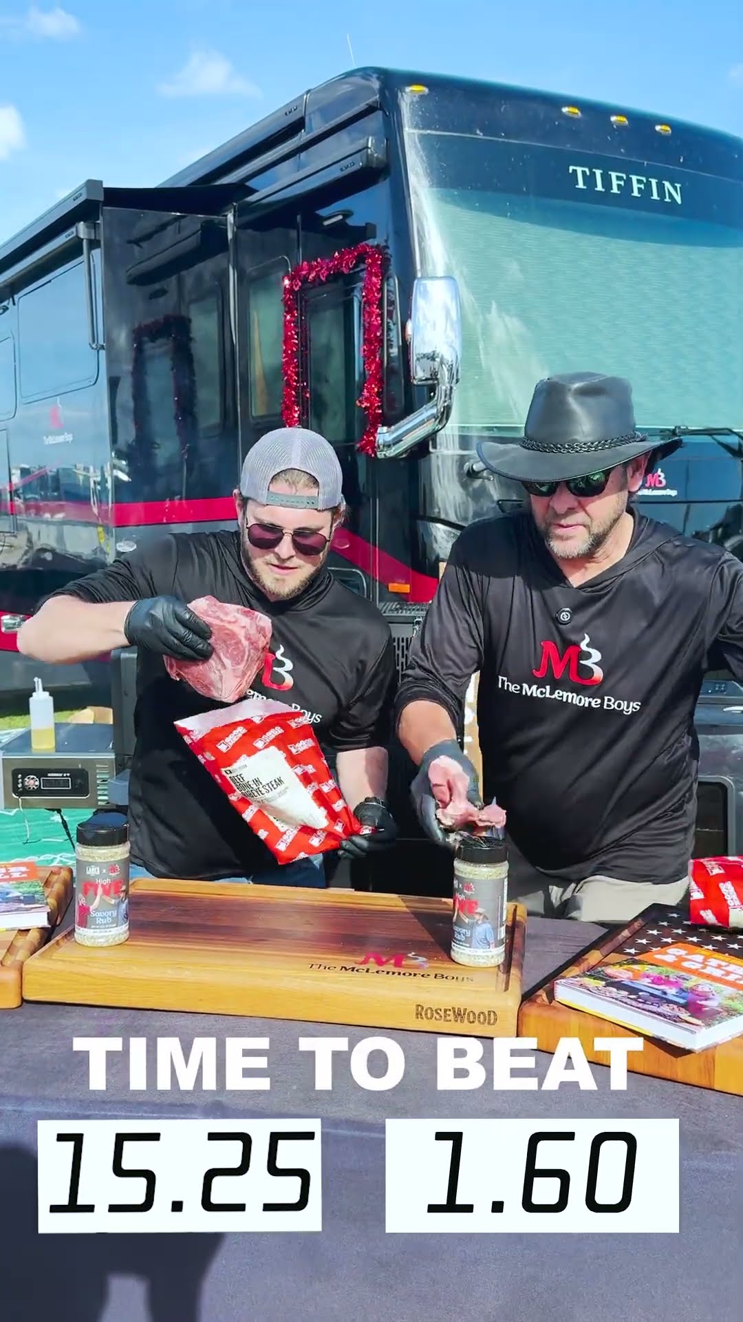 Can The McLemore Boys season four steaks before a professional NASCAR team can change four tires?