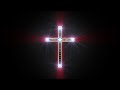 Glowing red cross with music notes  loopable christian background