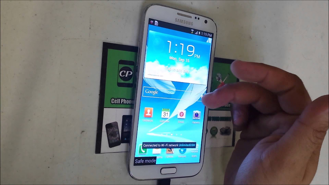 ซัมซุง กาแล็คซี่ โน๊ต 2 New How to get Samsung Galaxy Note 2 IN \u0026 OUT of safe mode