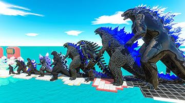 EVOLUTION of Evil Blue GODZILLA Size Comparison VS SHIMO + King Ghidorah + Kong - ARBS