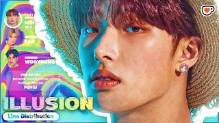 ILLUSION - ATEEZ (Vertical Line Distribution   Color Coded Karaoke Lyrics) KO-FI