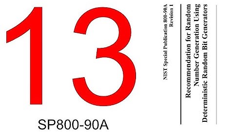 Random Number Generators, Part 13 - SP800-90A DRBGs