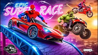 ¡SUPERHÉROES A TODA VELOCIDAD! Carrera imposible de rampas extremo | GTA V Mods screenshot 2