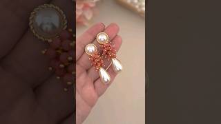 How to Make Pearl Earrings with Wire & Beads | Easy Wire Wrapping! #shorts #DIY