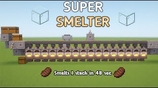 HOW MAKE AN EASY AND FAST SUPER SMELTER IN MINECRAFT 1.20. SMELTS ONE STACK IN 48 SEC.