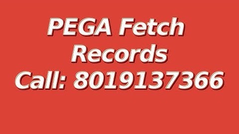 PEGA Fetching Records from Database