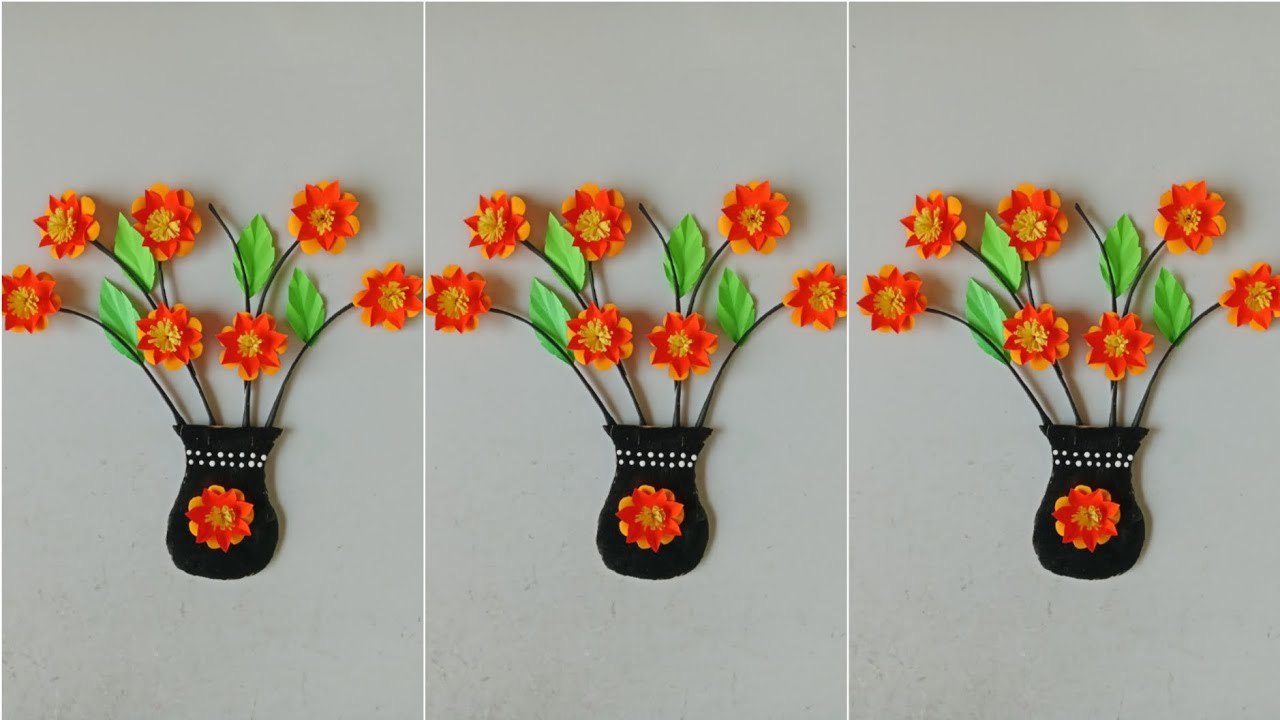 How To Make Beautiful Paper Flower Craft Ideas/Easy Handing Wall Home Decoration Craft/DIY Paper Flo