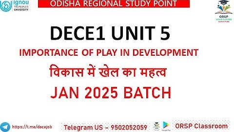 DECE1 UNIT 5 | DECE Live Class  |JAN 2025 BATCH | IGNOU |DECE ASSIGNMENT & PROJECT |